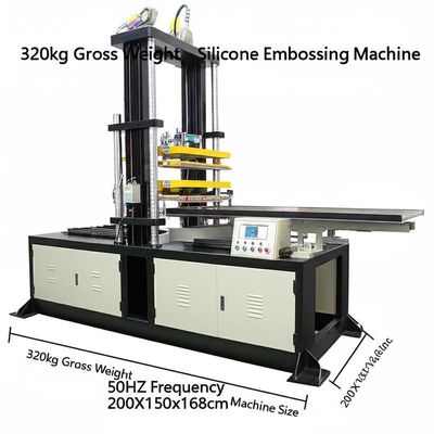 Harga yang bagus 320kg Gross Weight Silicone Embossing Machine 50HZ Frequency 200X150x168cm Machine Size on line
